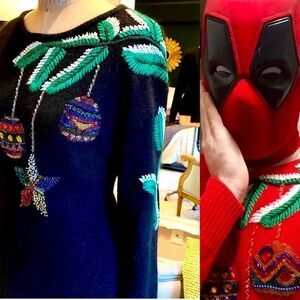 ♥️ Ugly Christmas sweater DEADPOOL cosplay sweater. I.B. Diffusion Ugly Xmas